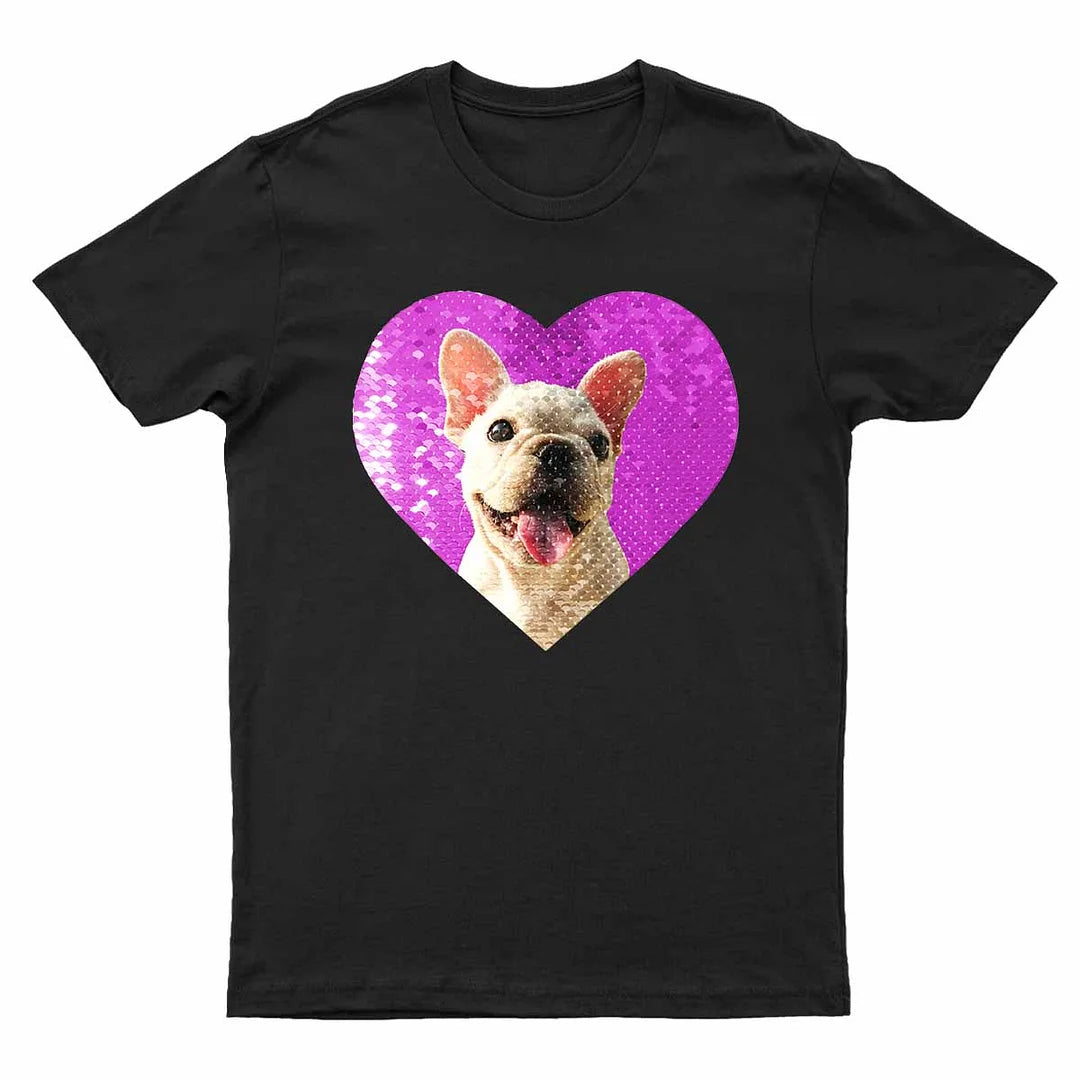 Custom Pet Photo Flip Sequin Shirt