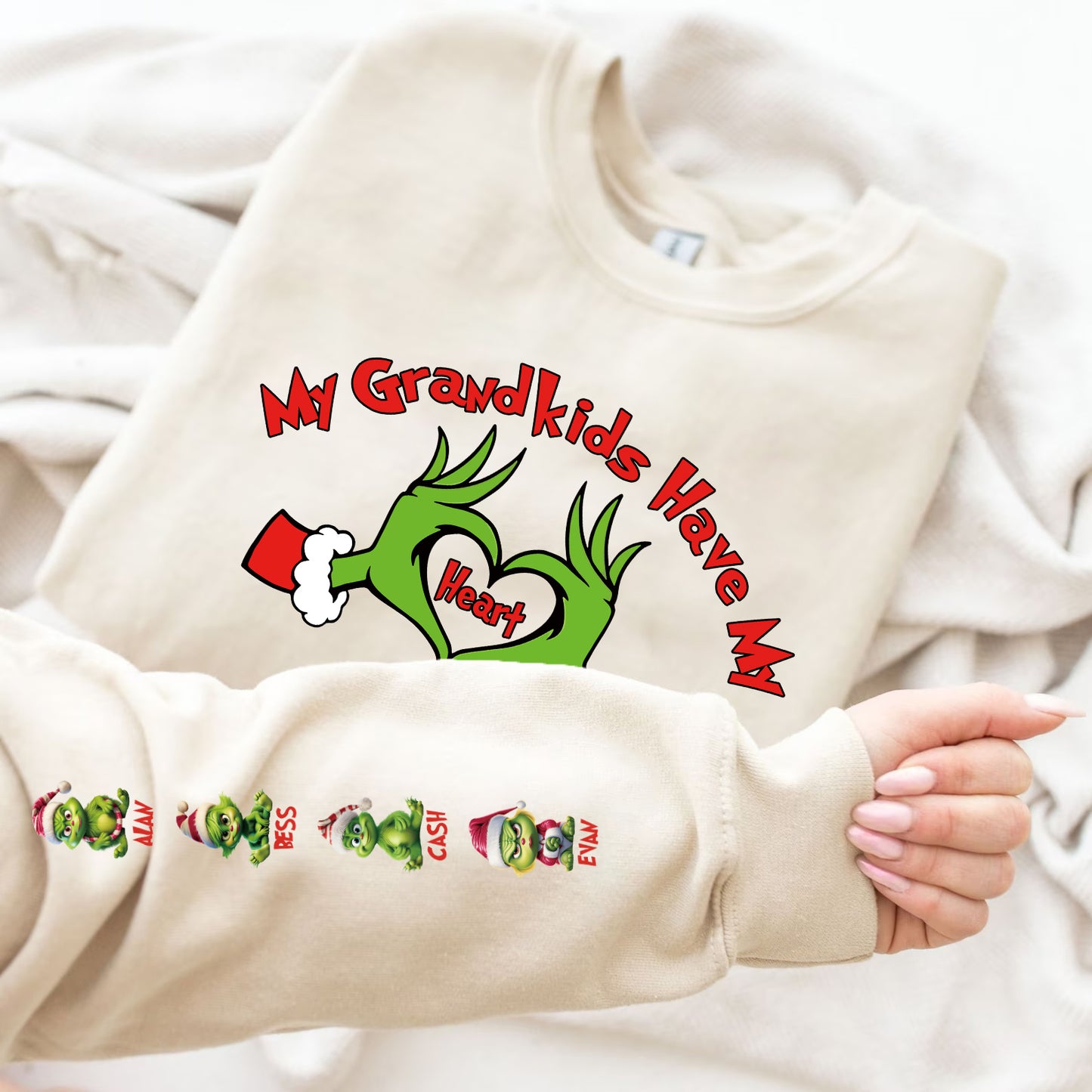 Custom Christmas 'My Grandkids Have My Heart' Sweatshirt