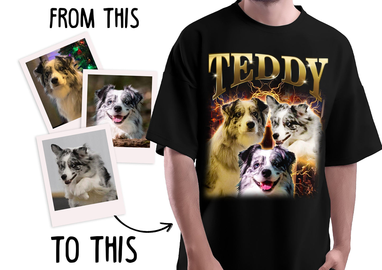 Custom Vintage Tee with Pet's Photos