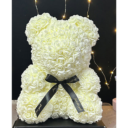 Rose Bear Artificial Foam Flowers with LED Light & Gift Box