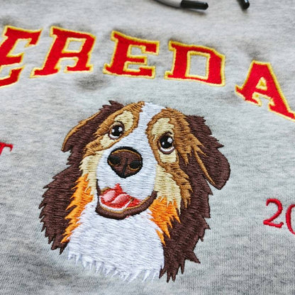 Personalized Pet Portrait Embroidered EST Sweatshirt for Pet Lover