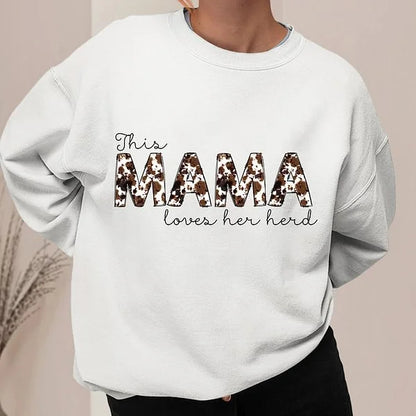 Personalized This Mama Loves Her Herd Highland Cow Sweatshirt