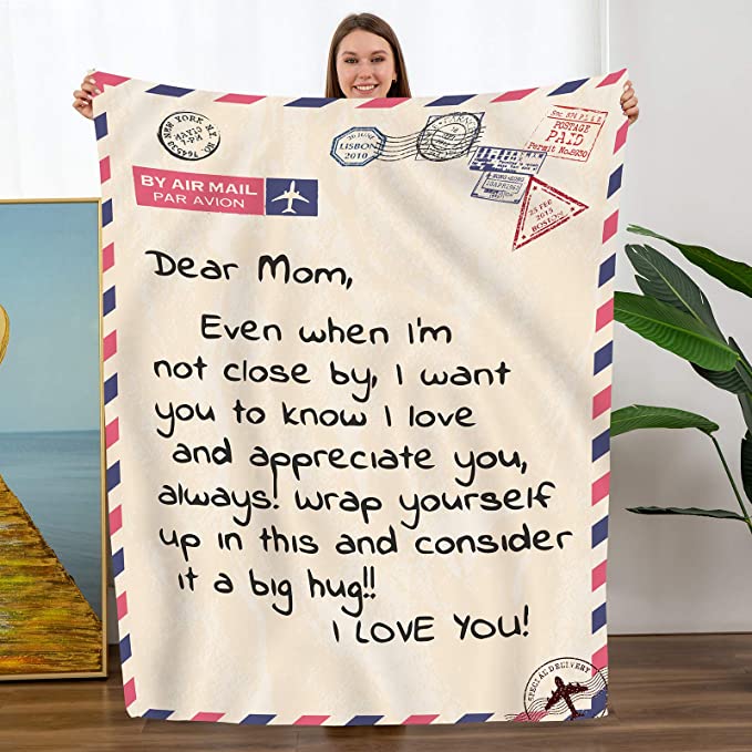 Personalized Mom Blanket, Mom Letter Blanket, Gift For Mom