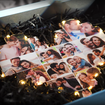 Custom Heart Shape Photo Collage Lamp with Photos