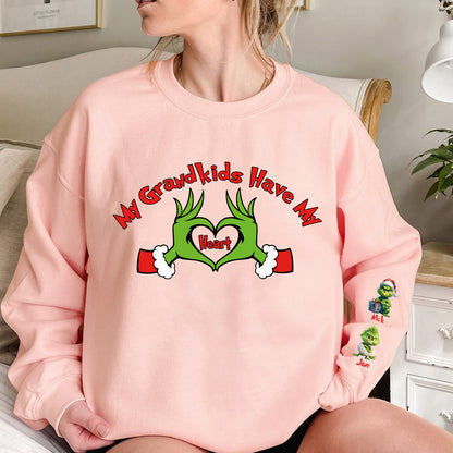 Custom Christmas 'My Grandkids Have My Heart' Sweatshirt