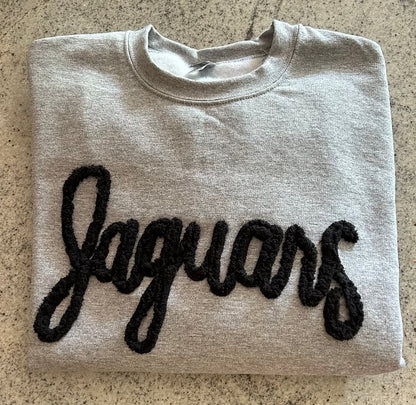 Personalized Yarn Embroidered Sweatshirt, Custom Chenille Team Sweatshirt