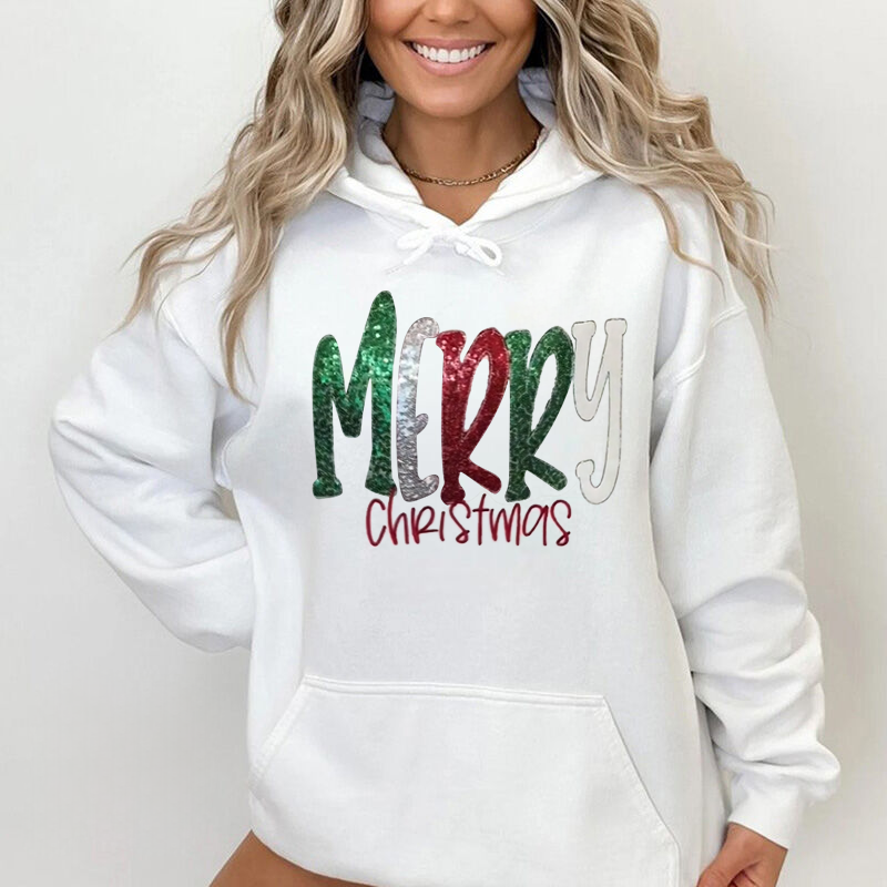 Sequin and Embroidered Christmas Sweatshirt