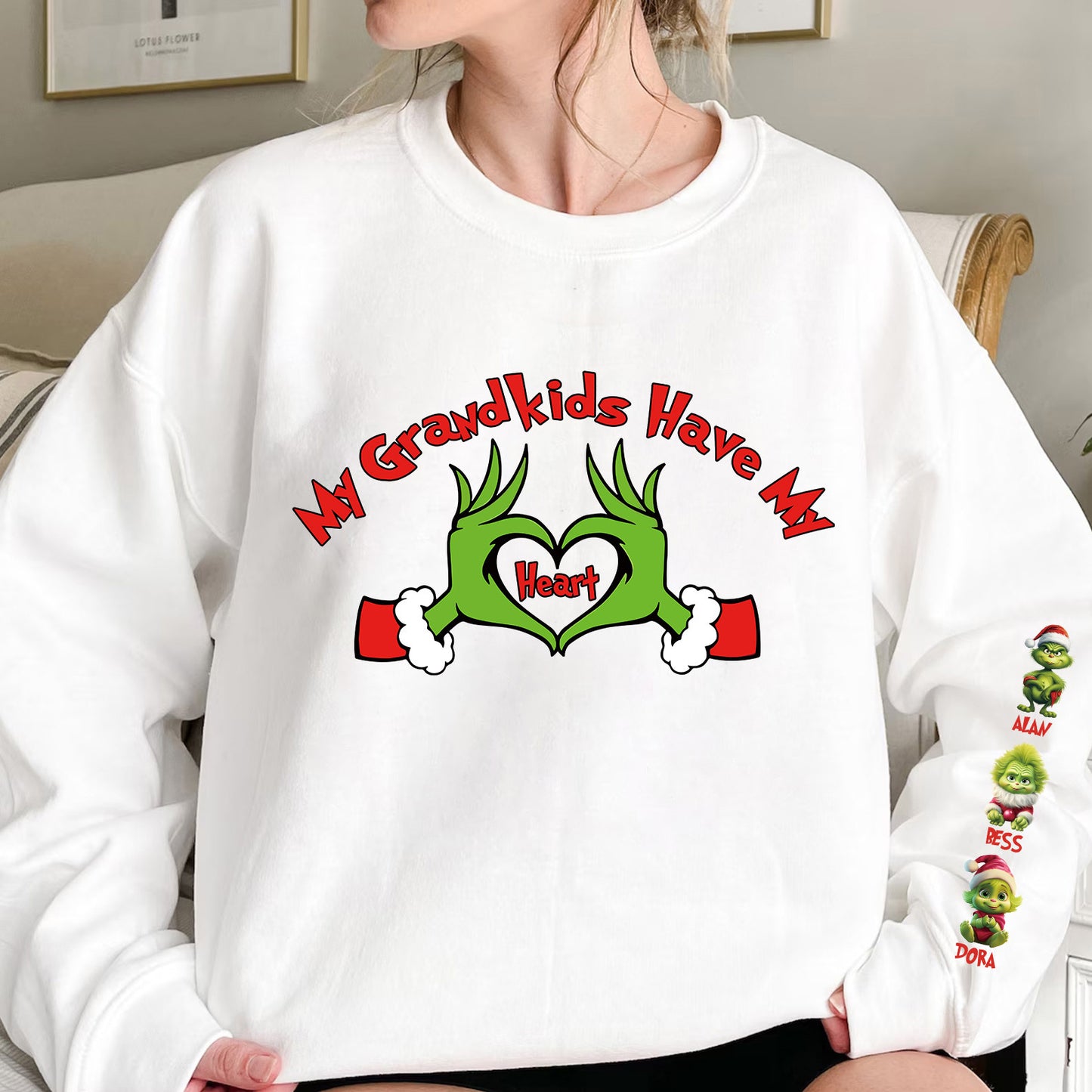 Custom Christmas 'My Grandkids Have My Heart' Sweatshirt