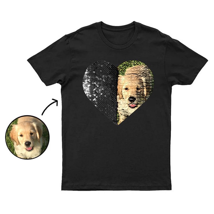 Custom Pet Photo Flip Sequin Shirt