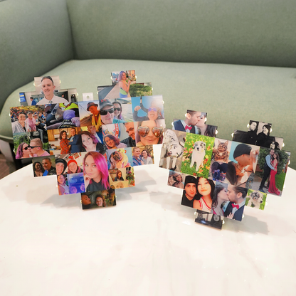 Custom Heart Shape Photo Collage Lamp with Photos