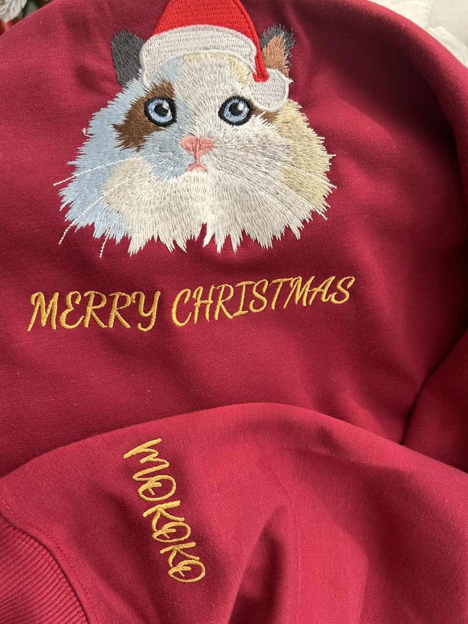 🐾Embroidered Pet Portrait Christmas Sweatshirt