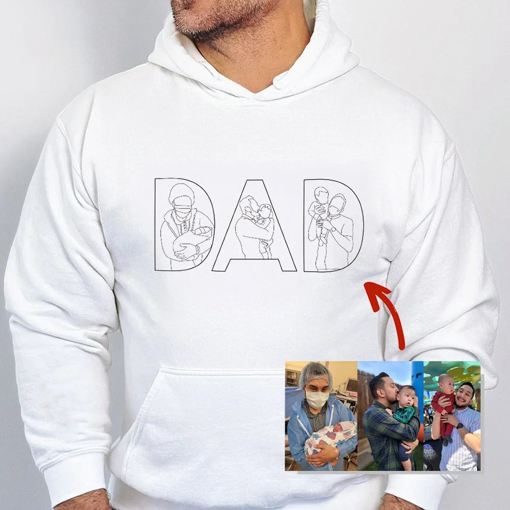 Embroidered DAD Shirt with Photo - Gifts for Father's Day