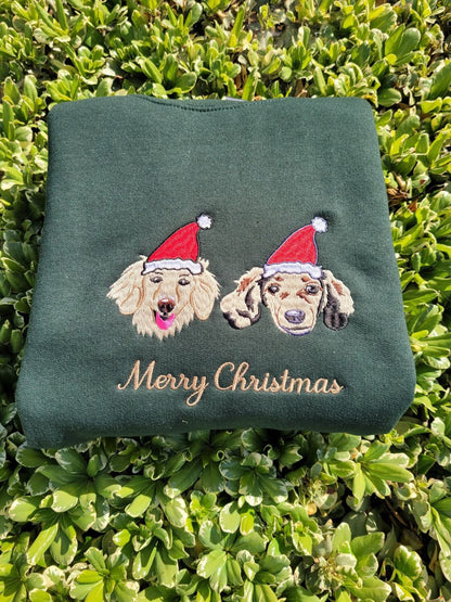 🐾Embroidered Pet Portrait Christmas Sweatshirt