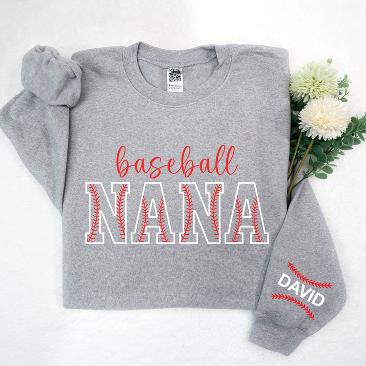 Embroidered Baseball Mama Crewneck Sweatshirt