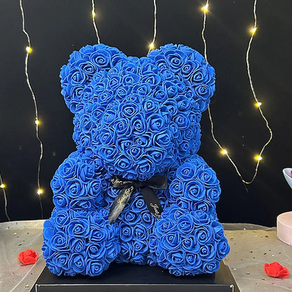 Rose Bear Artificial Foam Flowers with LED Light & Gift Box