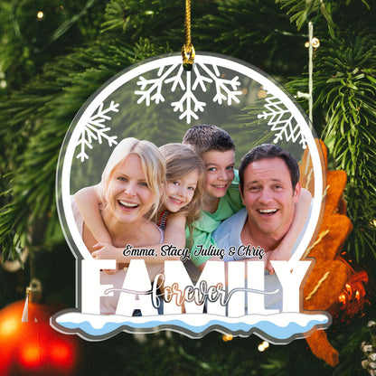 Family Forever Custom Photo - Personalized Ornament