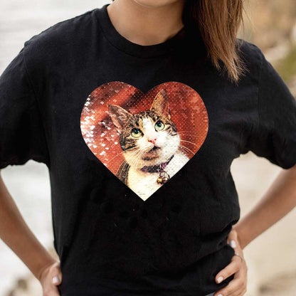 Custom Pet Photo Flip Sequin Shirt