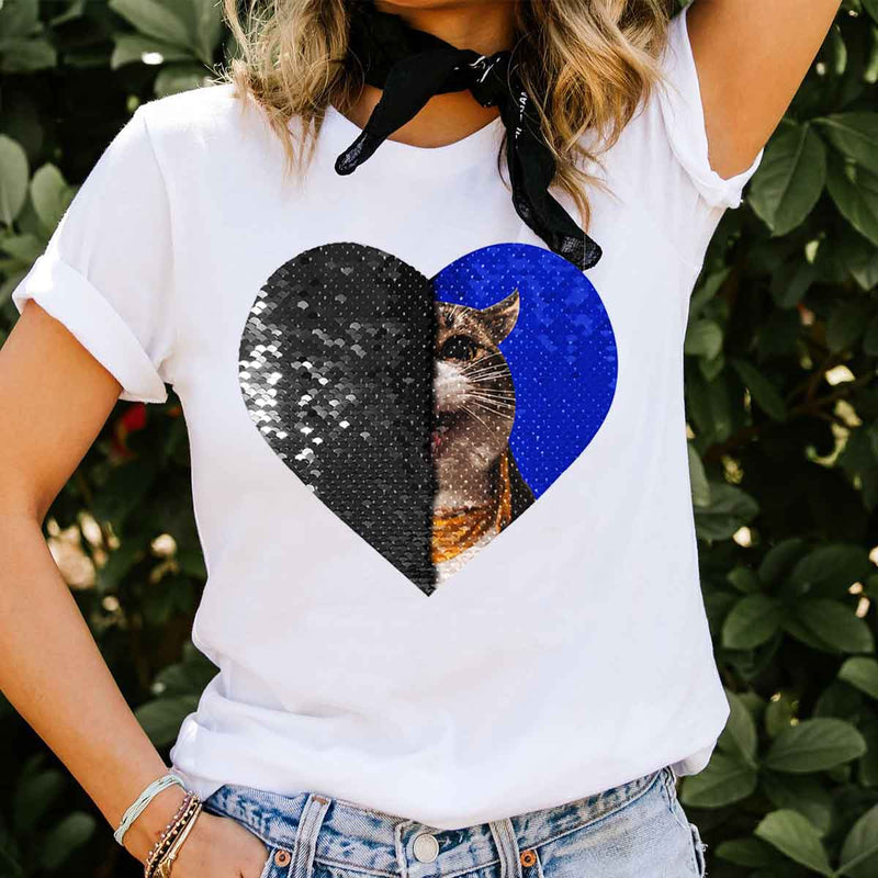 Custom Pet Photo Flip Sequin Shirt