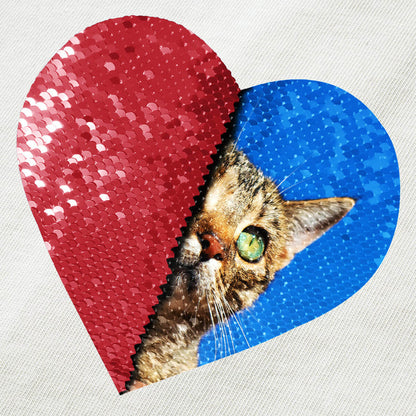 Custom Cat Photo Flip Sequin Shirt, Best Gift for Cat Lovers