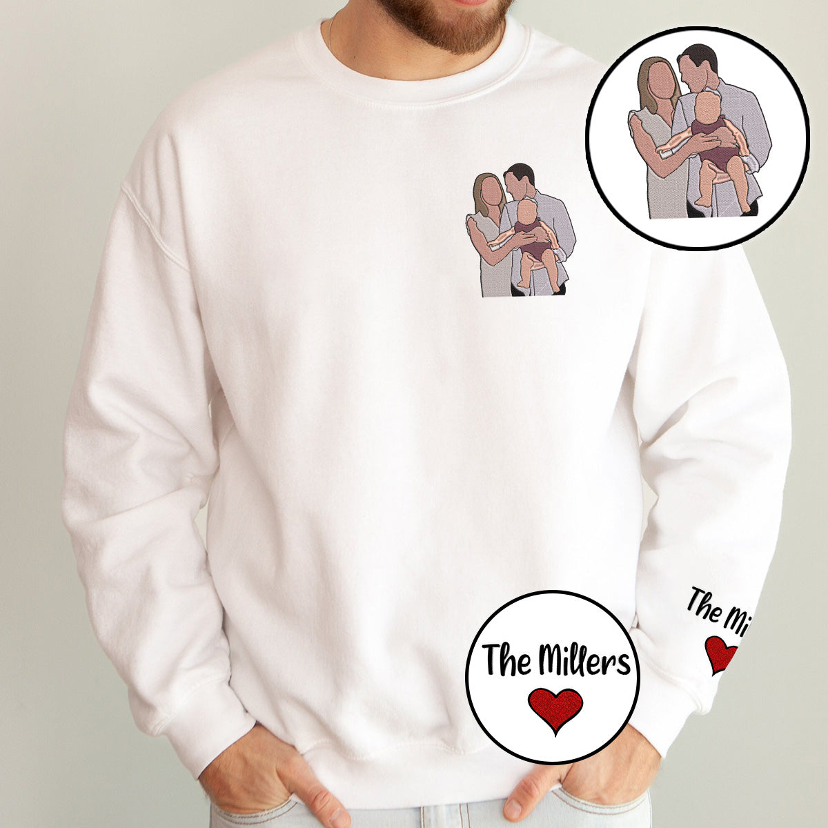 Personalized Family Embroidered T-shirt, Sweatshirt, Hoodie