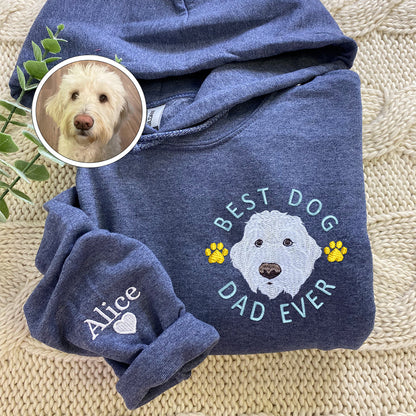 Custom Embroidered Best Dog Dad Ever Hoodie