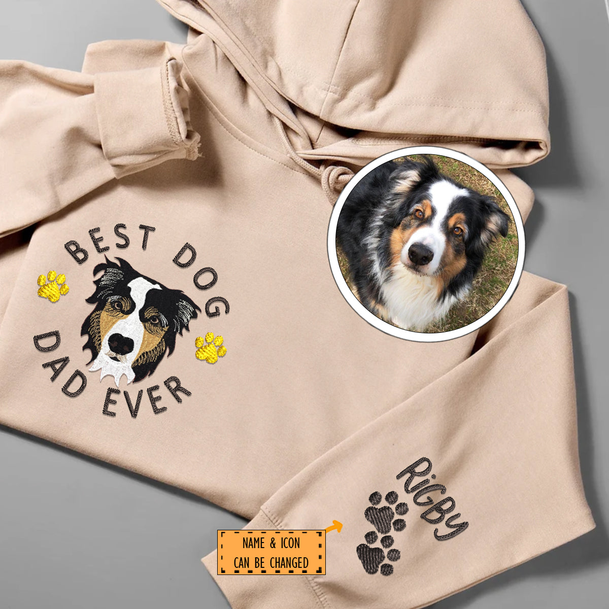 Custom Embroidered Best Dog Dad Ever Hoodie