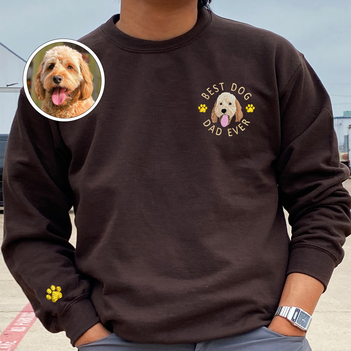 Custom Embroidered Best Dog Dad Ever Hoodie