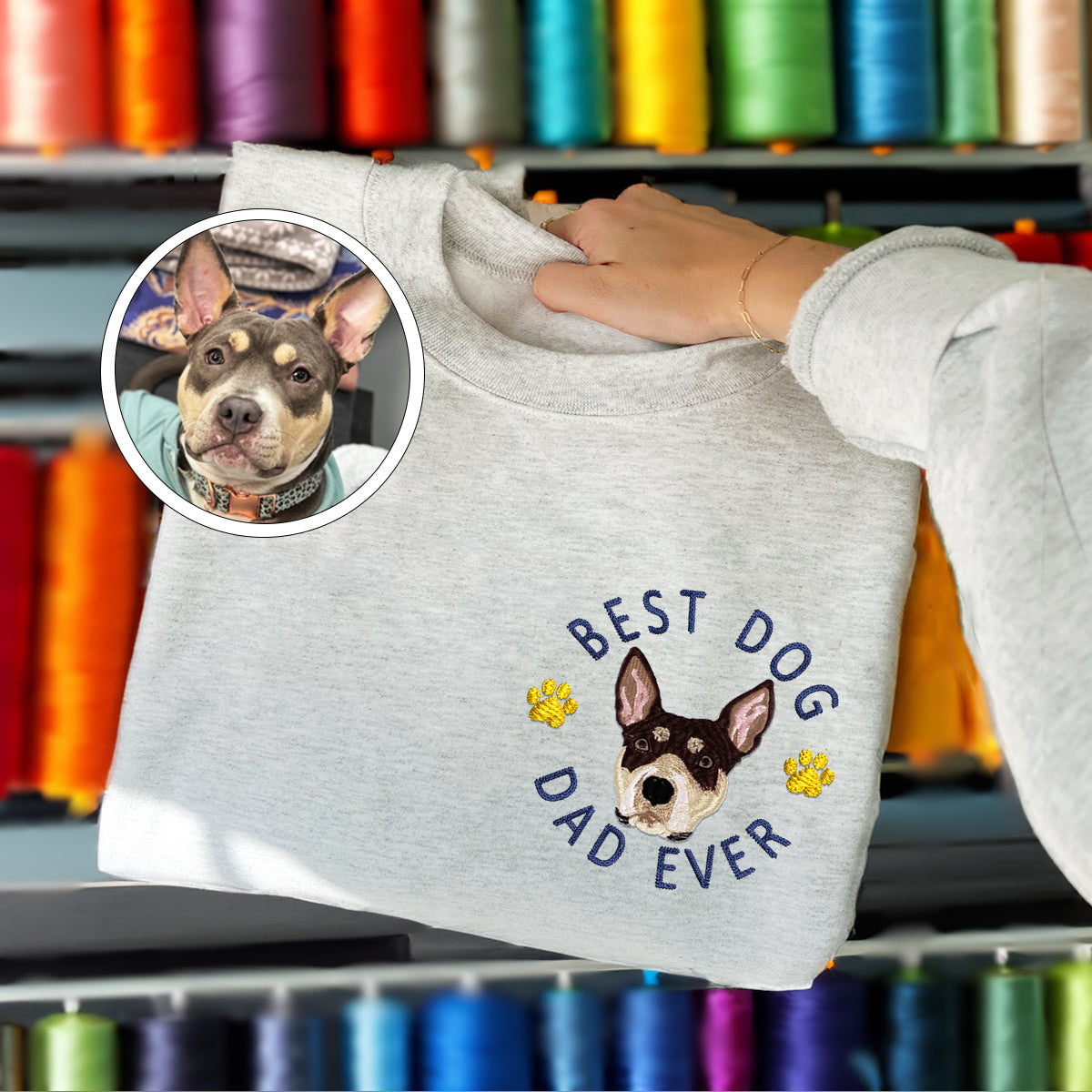 Custom Embroidered Best Dog Dad Ever Hoodie