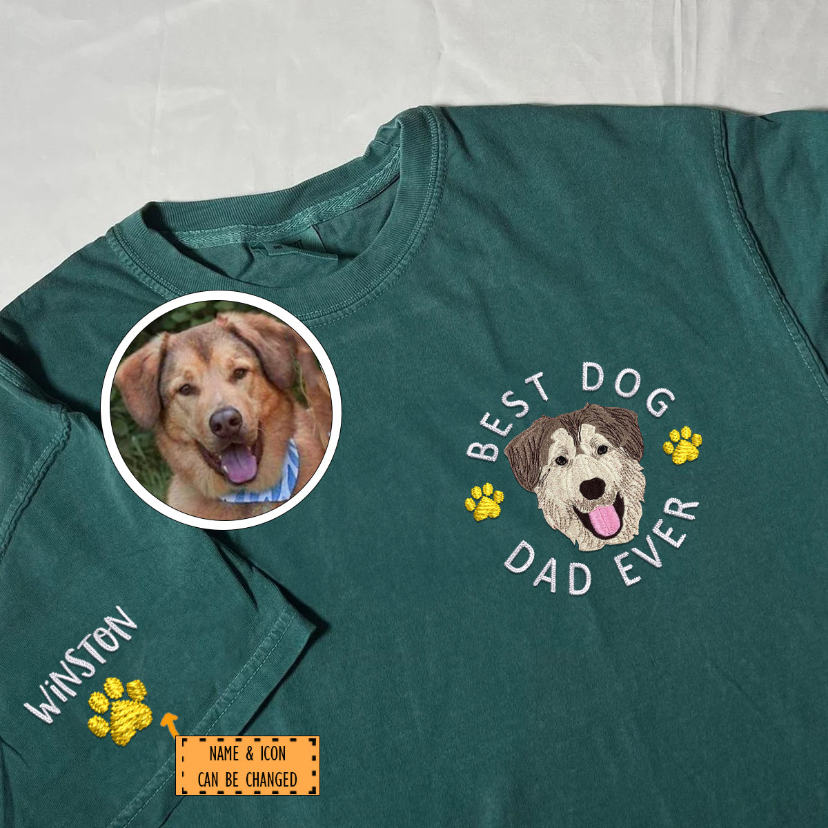 Custom Embroidered Best Dog Dad Ever Hoodie