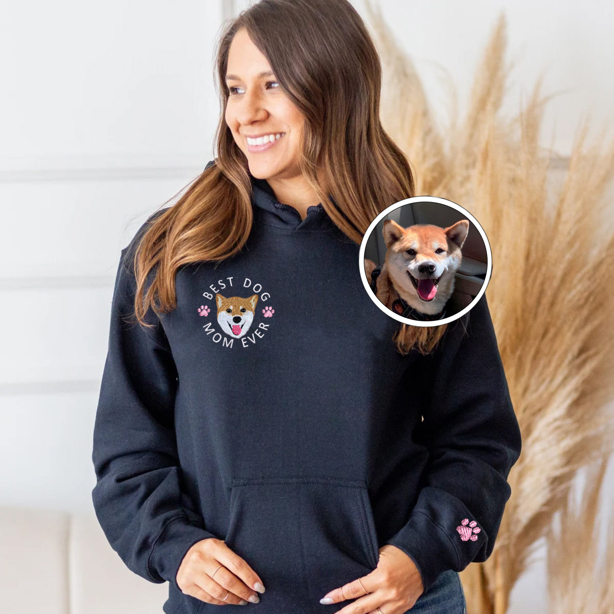 Custom Embroidered Best Dog Mom Ever Sweatshirt