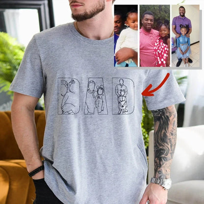 Embroidered DAD Shirt with Photo - Gifts for Father's Day