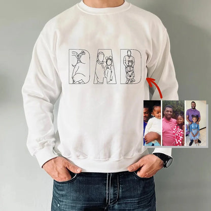 Embroidered DAD Shirt with Photo - Gifts for Father's Day