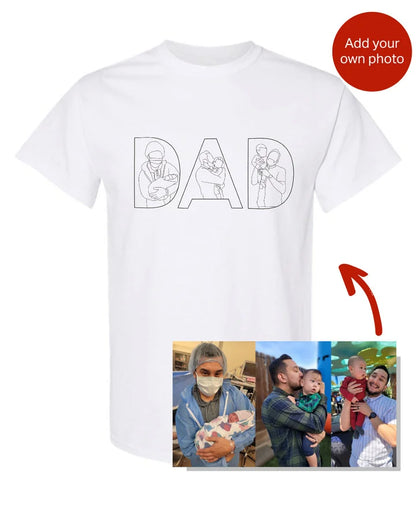 Embroidered DAD Shirt with Photo - Gifts for Father's Day