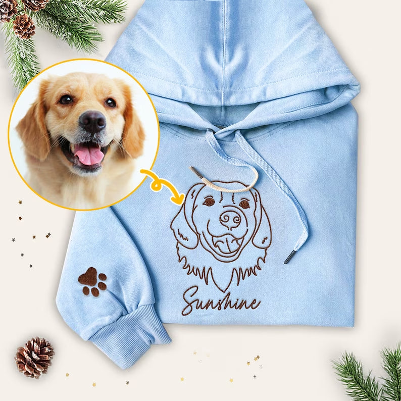 Custom Embroidered Dog Hoodie, Gifts For Dog Lovers