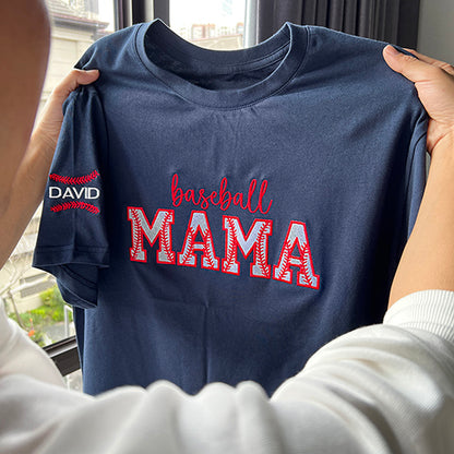 Embroidered Baseball Mama Crewneck Sweatshirt