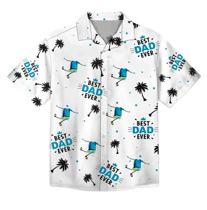 Custom Photo Best Dad Ever Coconut Palm - Personalized Hawaiian Shirt