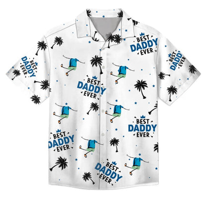 Custom Photo Best Dad Ever Coconut Palm - Personalized Hawaiian Shirt