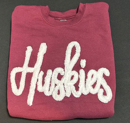 Personalized Yarn Embroidered Sweatshirt, Custom Chenille Team Sweatshirt