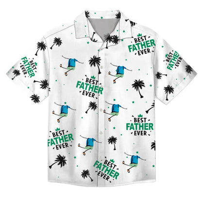 Custom Photo Best Dad Ever Coconut Palm - Personalized Hawaiian Shirt