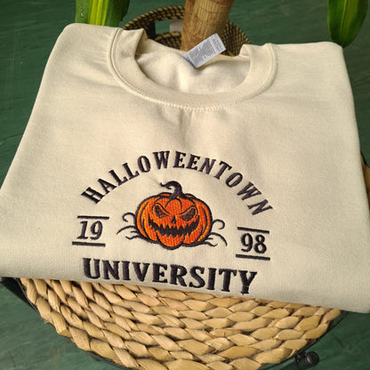 Halloween Town Embroidery Sweatshirt