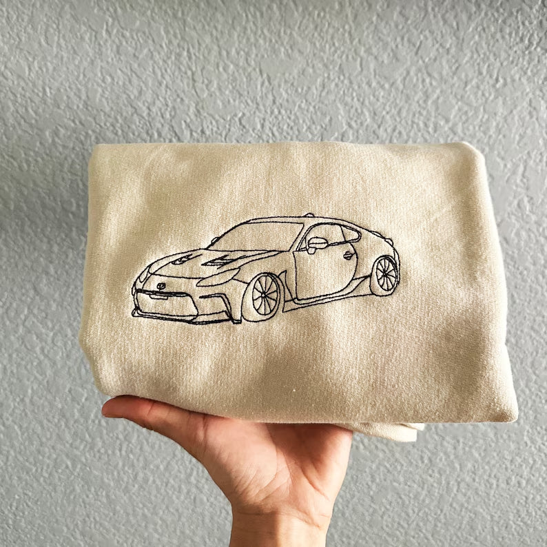 Custom Car from Photo Embroidered Sweatshirt, Best Gifts For Men