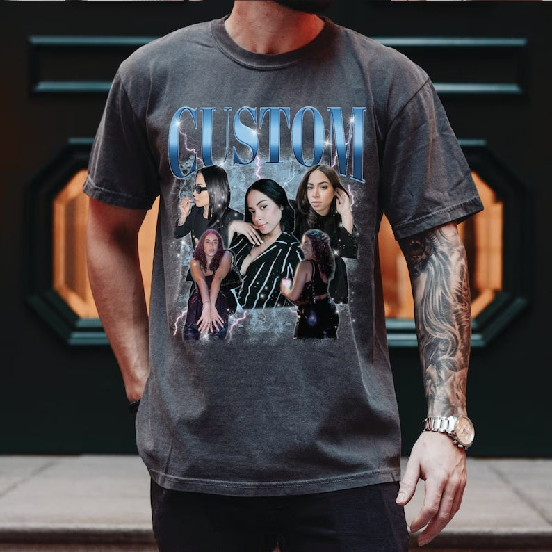 Custom Photo Tee- Vintage Graphic 90s Tshirt