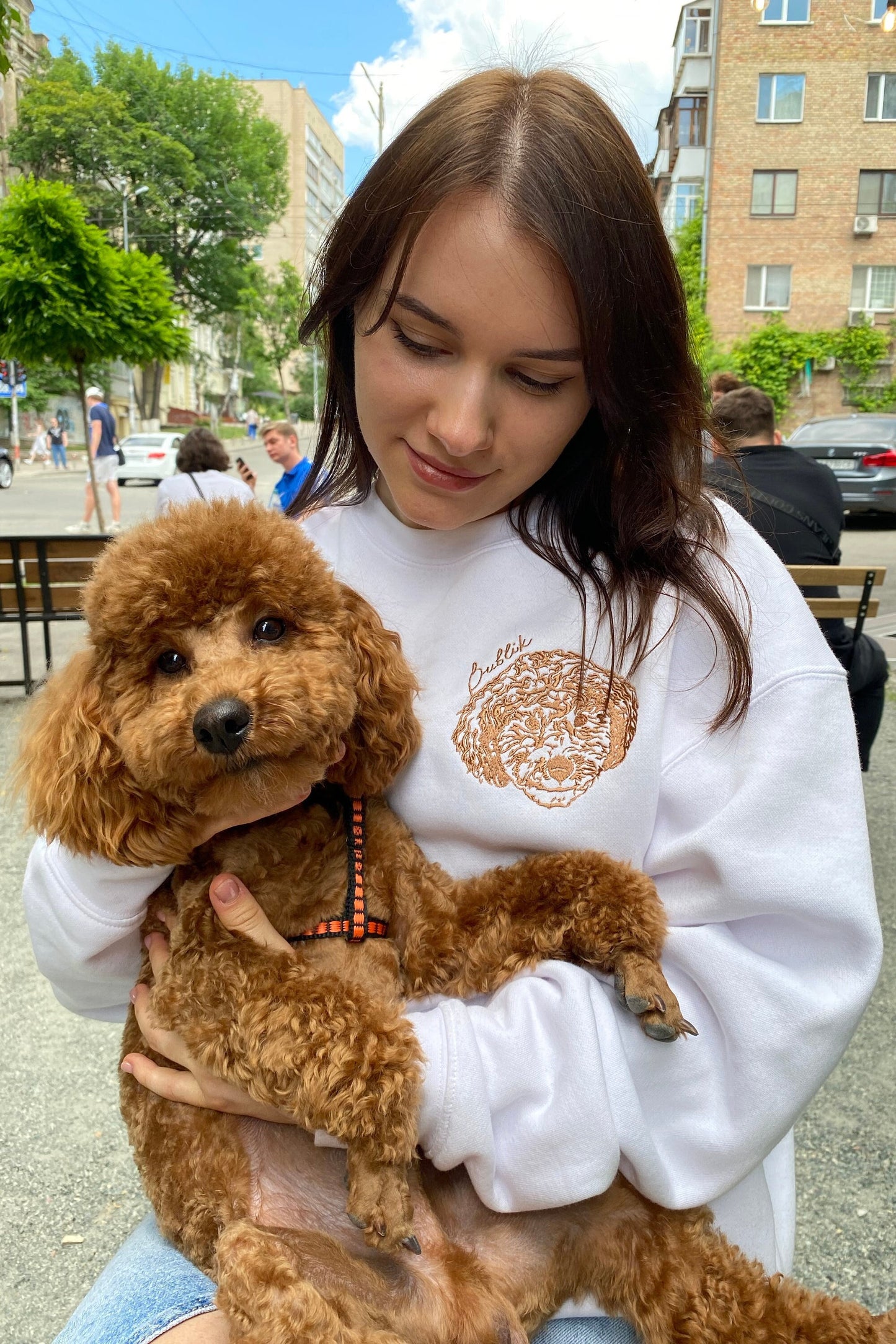 Custom Embroidered Crewneck Sweatshirt Using Pet Photo