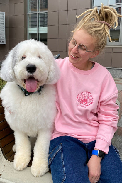 Custom Embroidered Crewneck Sweatshirt Using Pet Photo