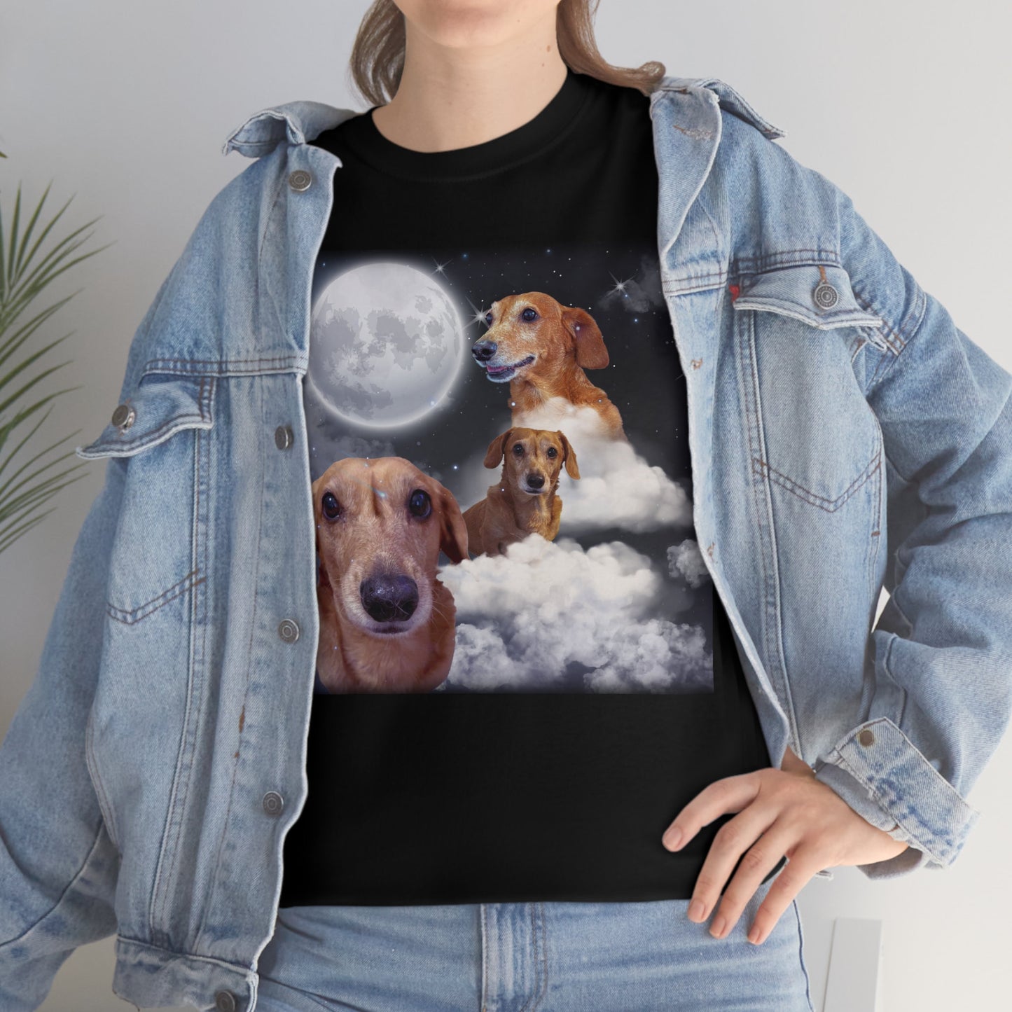 Funny Personalized Space Theme Cat Dog Portrait T-Shirt