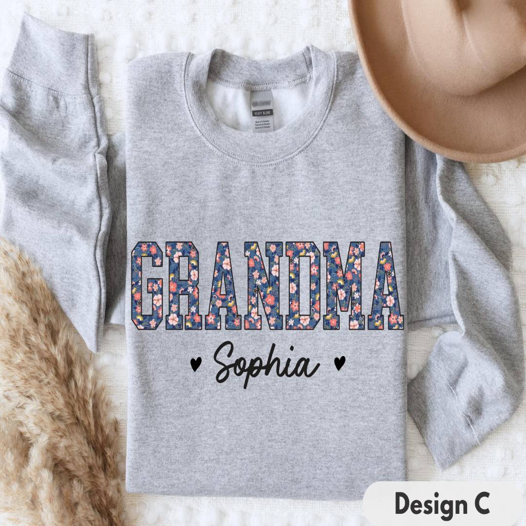 Custom Grandma Sweatshirt with Grandkids Names