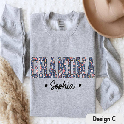 Custom Grandma Sweatshirt with Grandkids Names