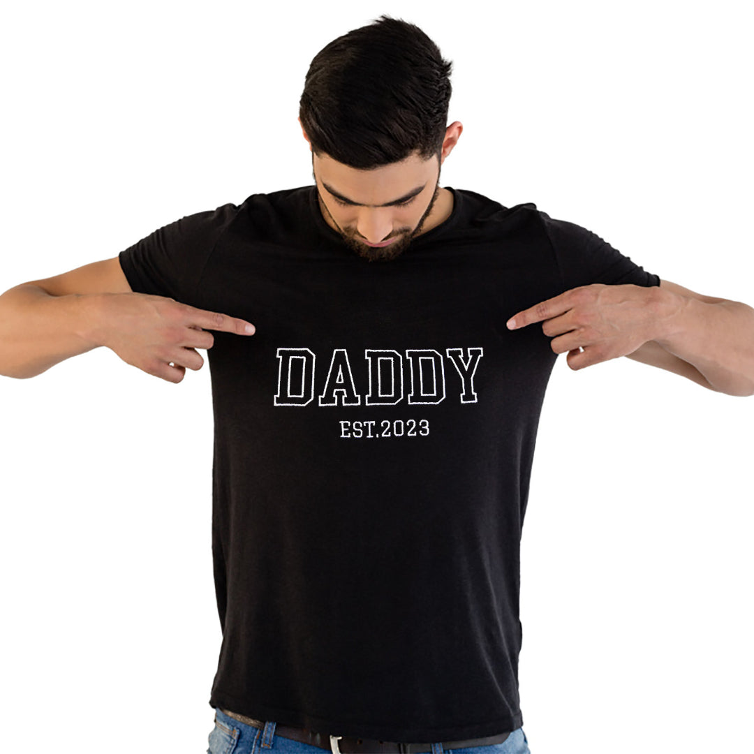 Personalized Dad Grandpa Embroidered Sweatshirt With Kids Names On Sleeve