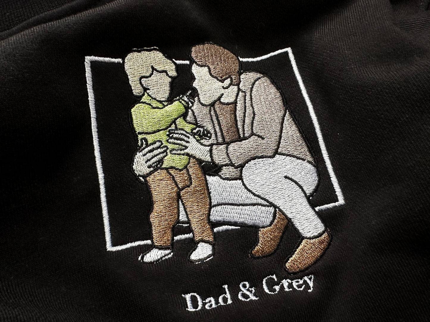 Custom Photo Embroidered Sweatshirt, Hoodie, T-shirt,Gift for Dad from Daughter or Son