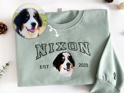 Custom Dog Face Embroidered Hoodie from Your Photo